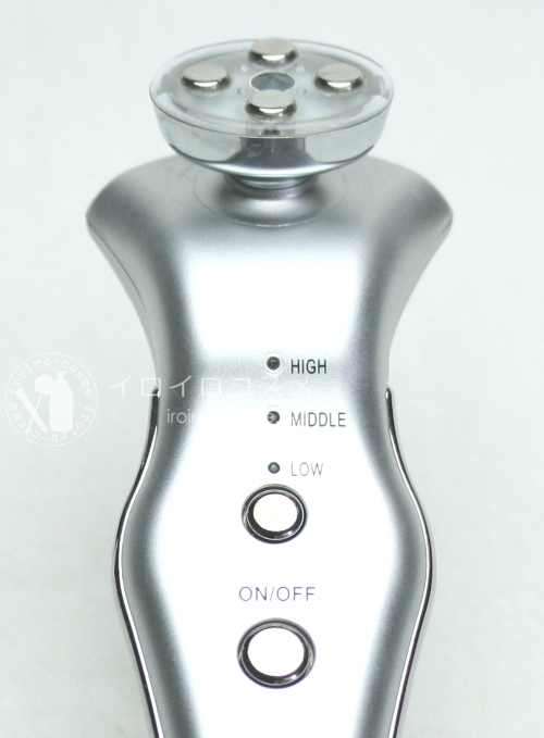 杉本彩 美顔器 ララルーチュRF （RF･EMS･コアパルス･LED） レビュー 使い方 前面スイッチとランプ